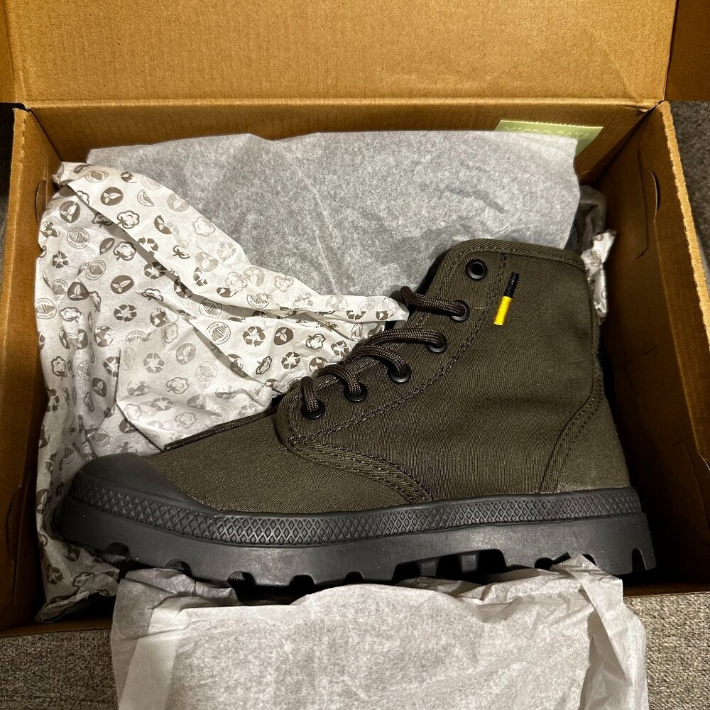 Palladium Pampa Hi HTG Supply Boots in Olive Night ASO Kate Middleton